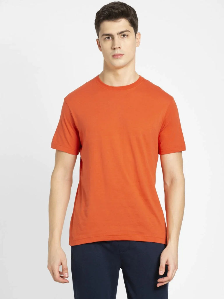 Orange Rust JOCKEY Men's Printed Round Neck Half Sleeve T-Shirt