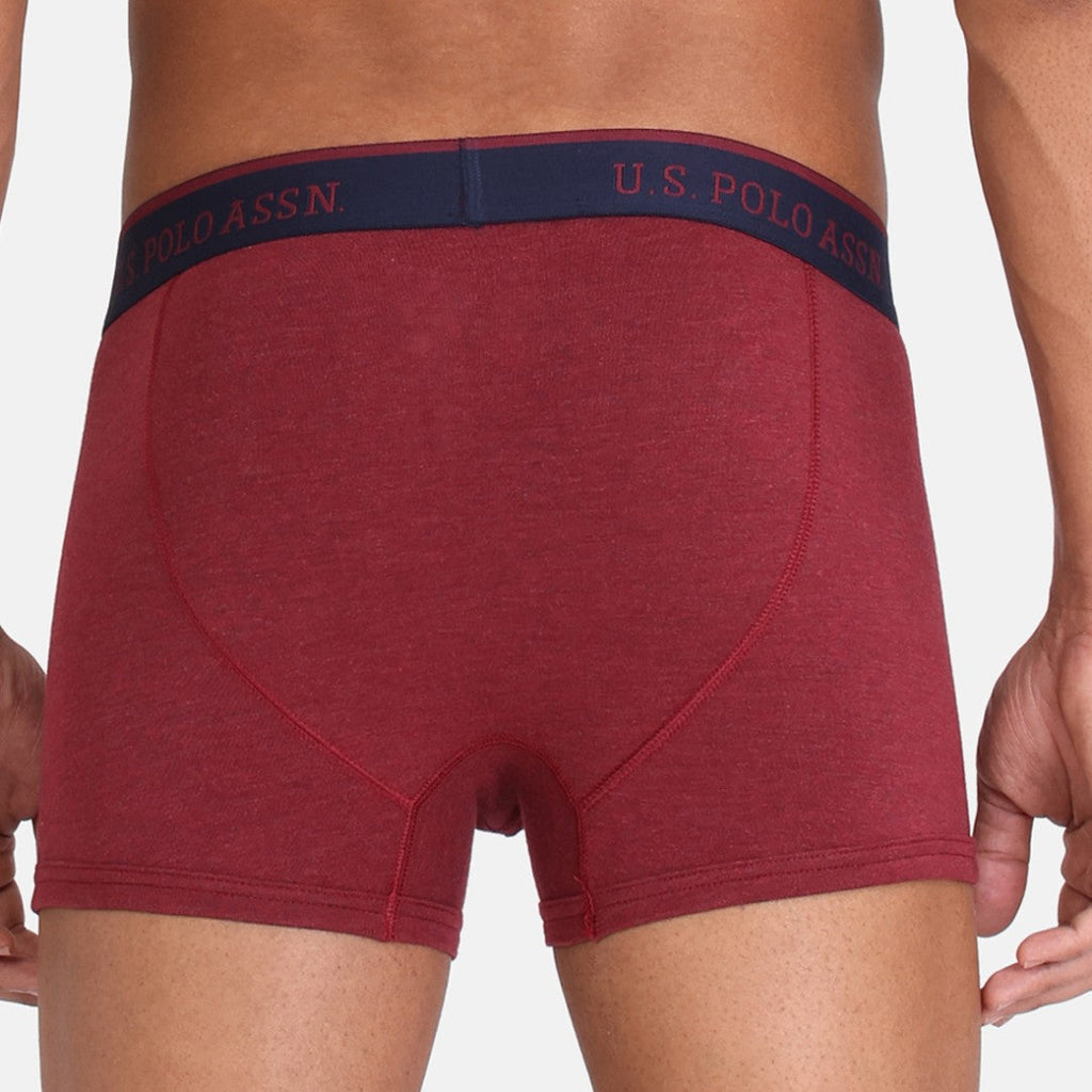 Burgundy Mel USPA Men Solid Trunk Underwear