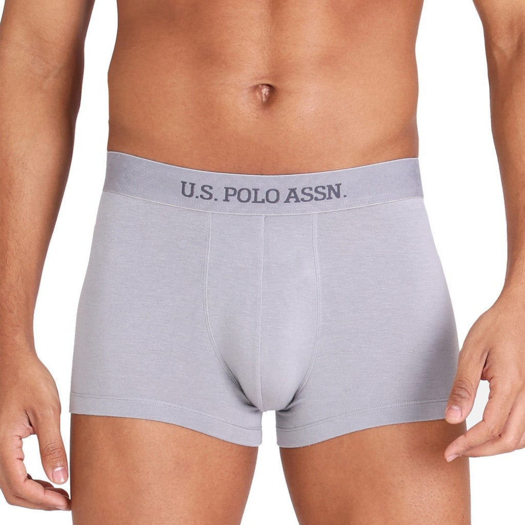 Lt Grey USPA Men Solid Trunk Underwear