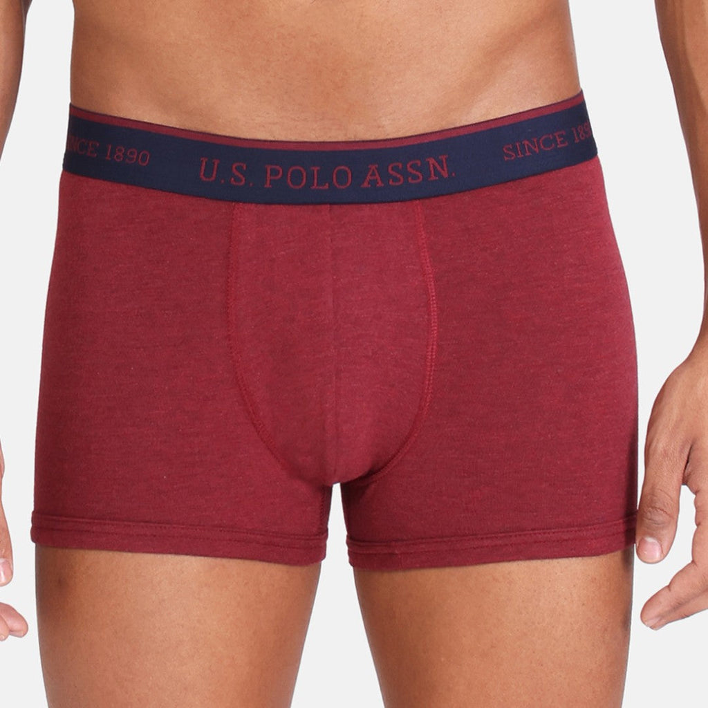 Burgundy Mel USPA Men Solid Trunk Underwear