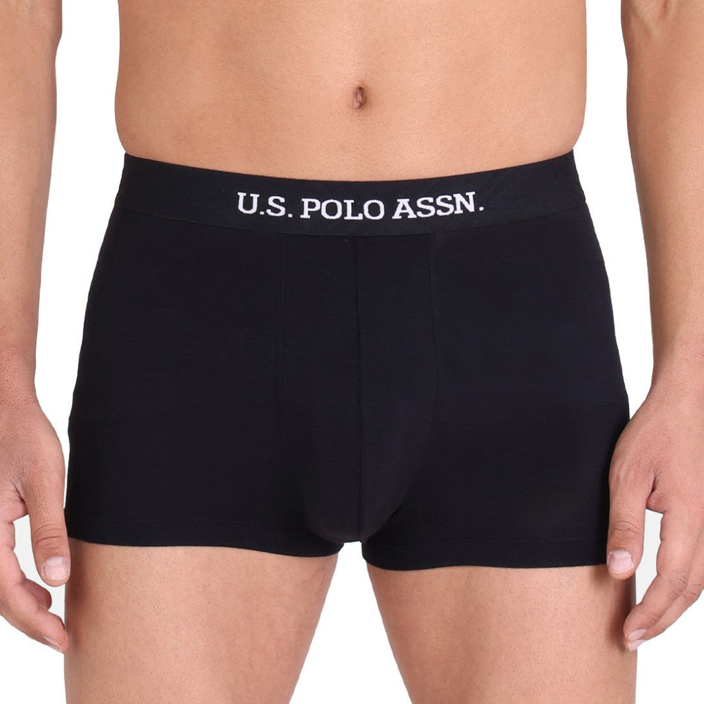 Black USPA Men Solid Trunk Underwear