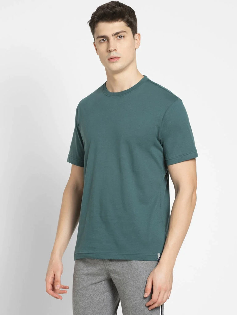 Pacific Green JOCKEY Men's Printed Round Neck Half Sleeve T-Shirt