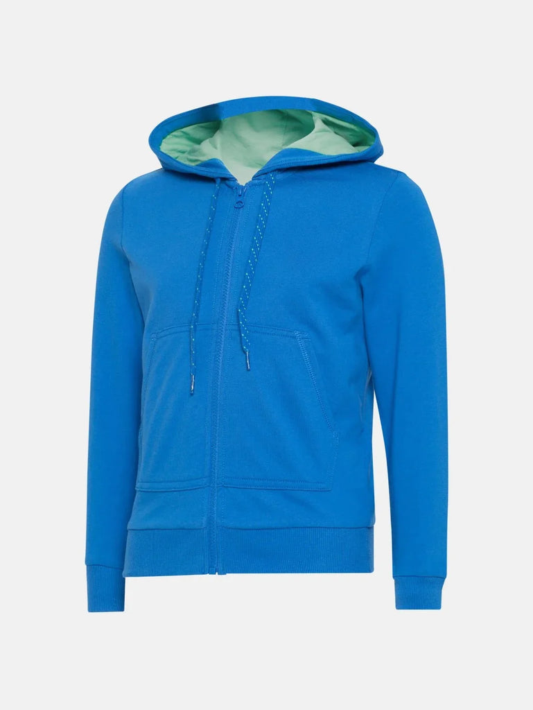 Palace Blue Jockey Boy's Super Combed Cotton French Terry Full Sleeve Hoodie Jacket