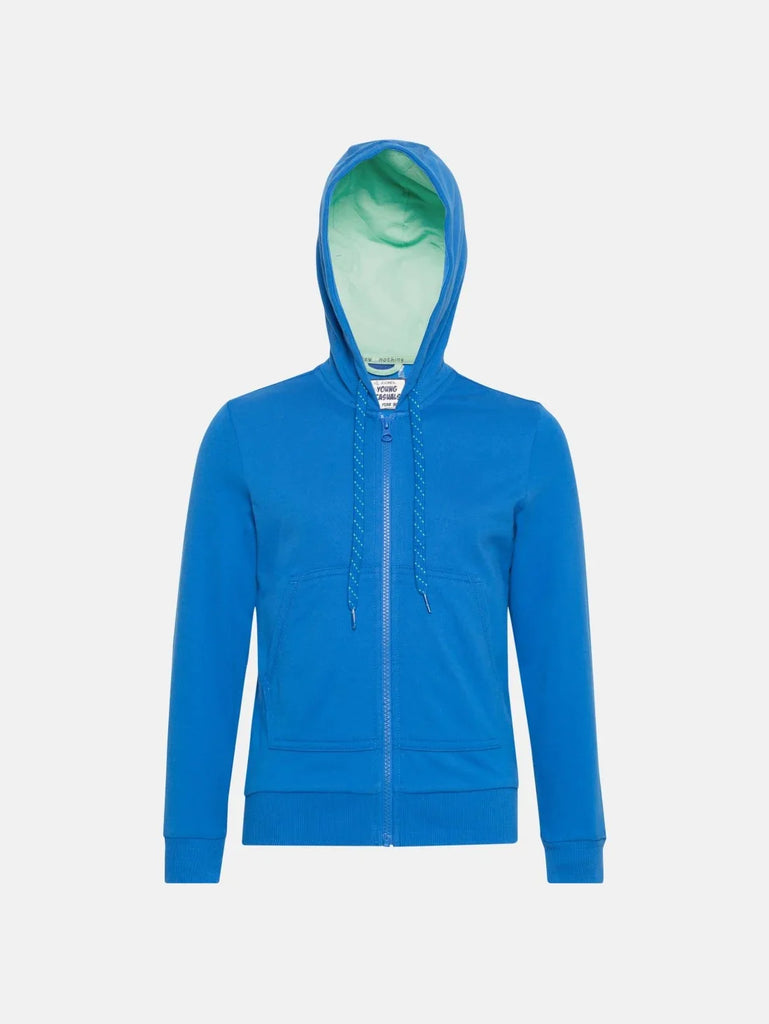 Palace Blue Jockey Boy's Super Combed Cotton French Terry Full Sleeve Hoodie Jacket