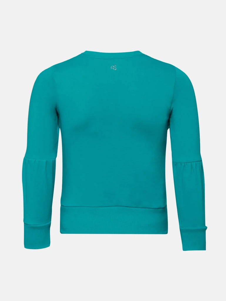 Paradise Teal JOCKEY Girl's Cotton Graphic Printed Sweatshirt