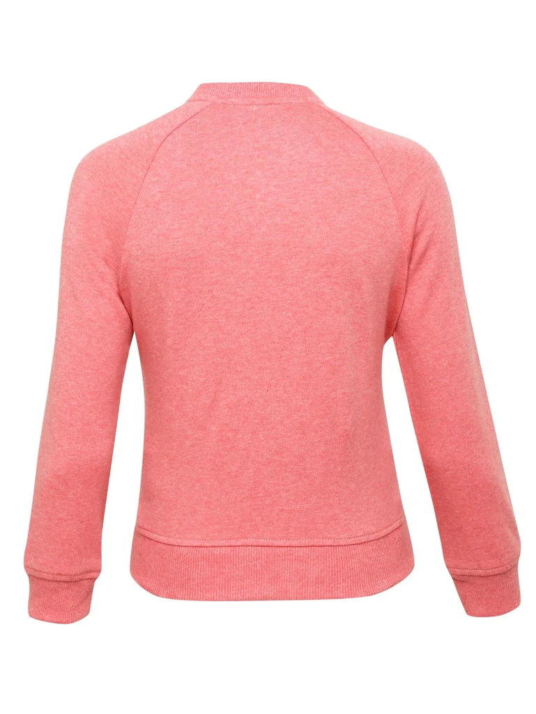 Passion Red Melange Jockey Girl's Super Combed Cotton Full Sleeve Jacket