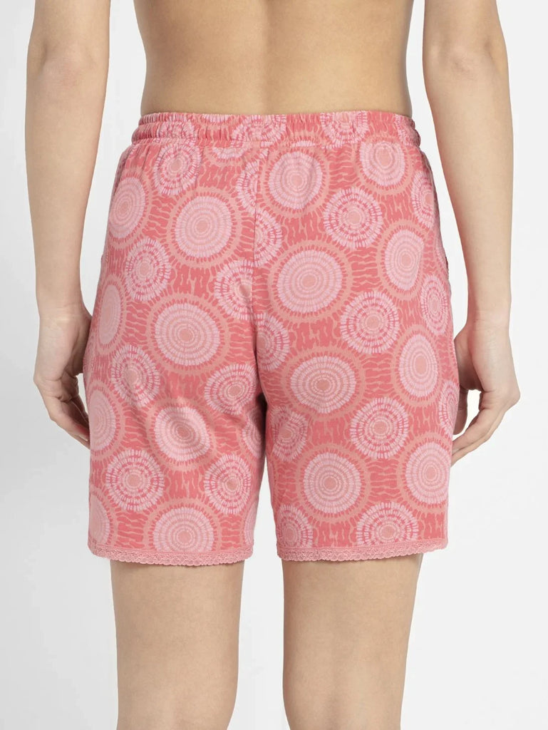 Peach Blossom JOCKEY Women's Micro Modal Cotton Relaxed Fit Printed Shorts