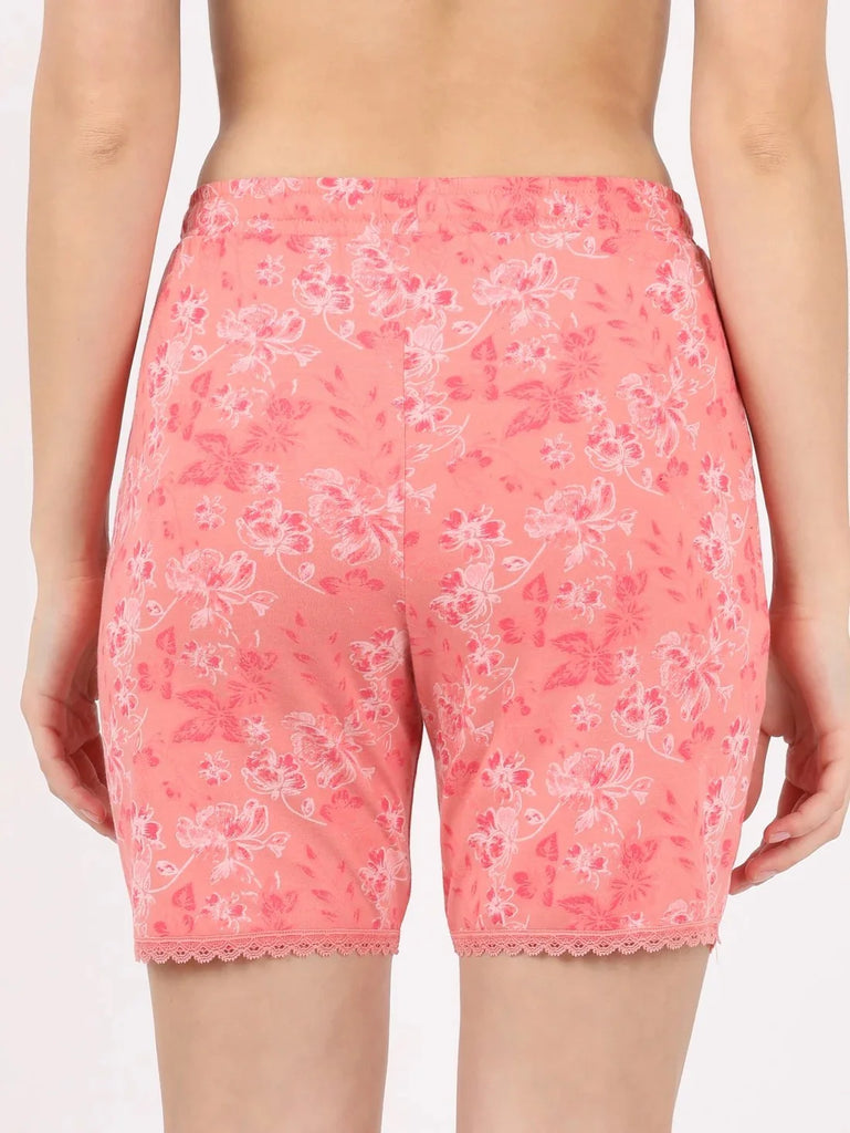 Peach Blossom JOCKEY Women's Micro Modal Cotton Relaxed Fit Printed Shorts