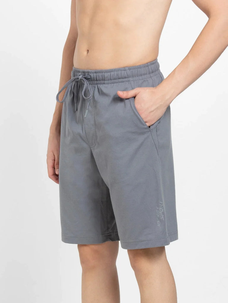 Performance Grey JOCKEY Men's Super Combed Cotton Regular Fit Solid Shorts