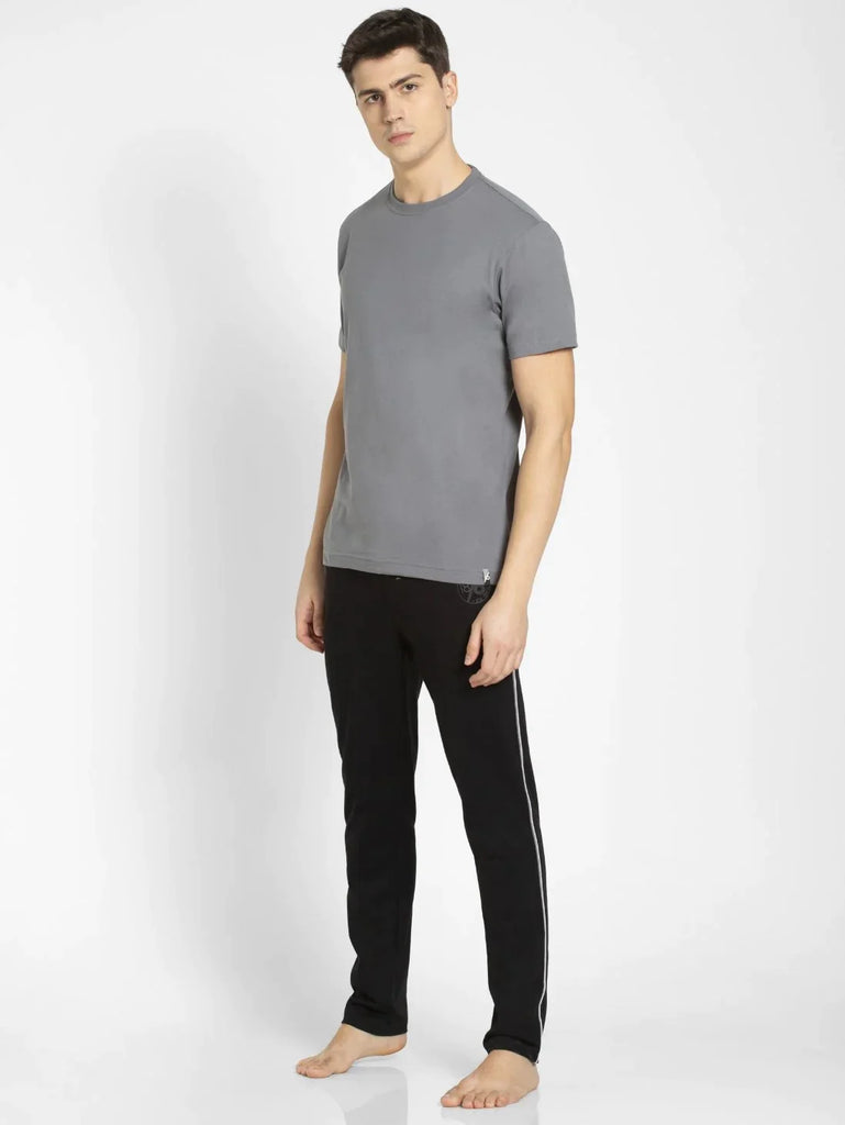 Performance Grey JOCKEY Men's Printed Round Neck Half Sleeve T-Shirt