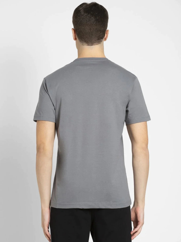 Performance Grey JOCKEY Men's Printed Round Neck Half Sleeve T-Shirt