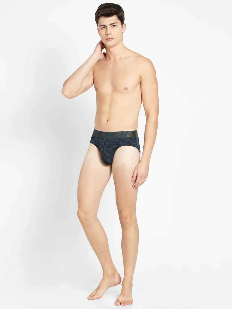 Petrol Base Printed Jockey Brief For Men