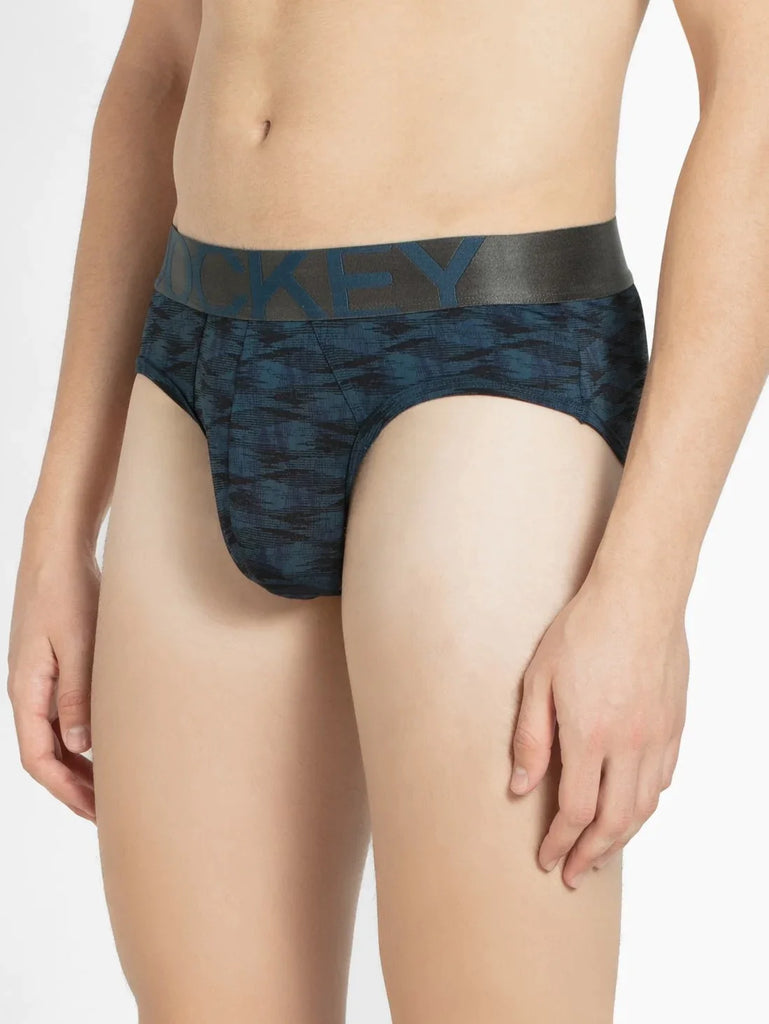 Petrol Base Printed Jockey Brief For Men