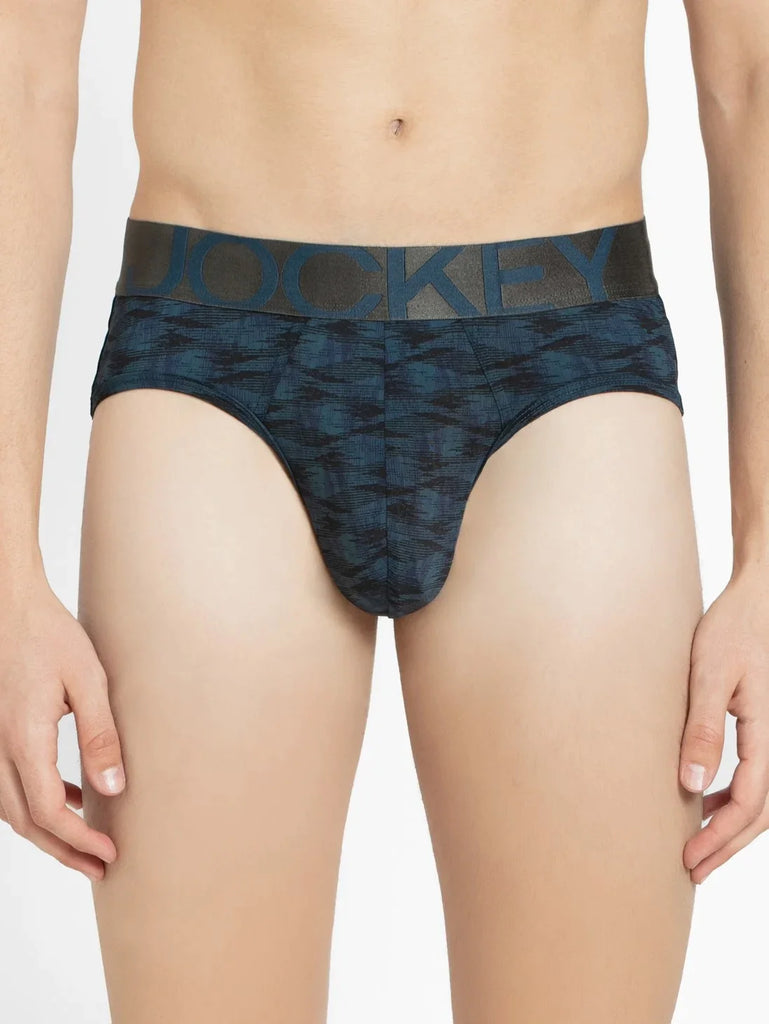 Petrol Base Printed Jockey Brief For Men