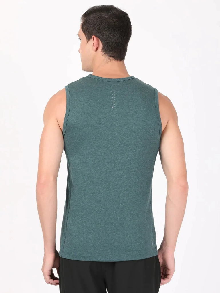 Pine Melange JOCKEY Men's Round Neck Half Sleeve T-Shirt