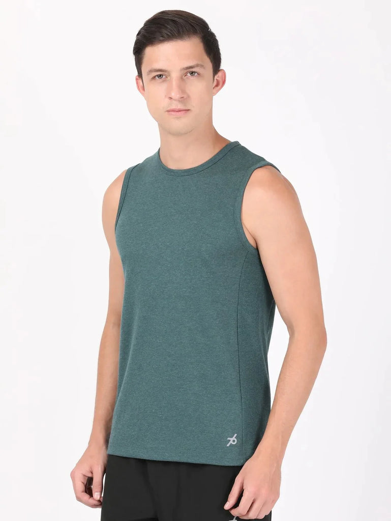 Pine Melange JOCKEY Men's Round Neck Half Sleeve T-Shirt