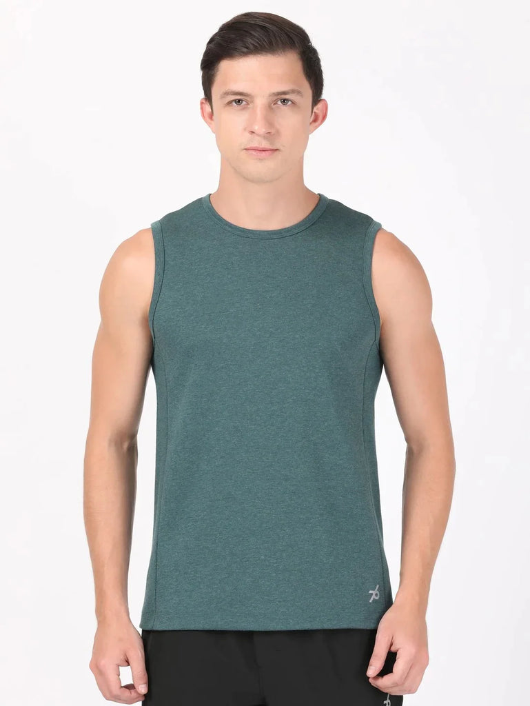 Pine Melange JOCKEY Men's Round Neck Half Sleeve T-Shirt