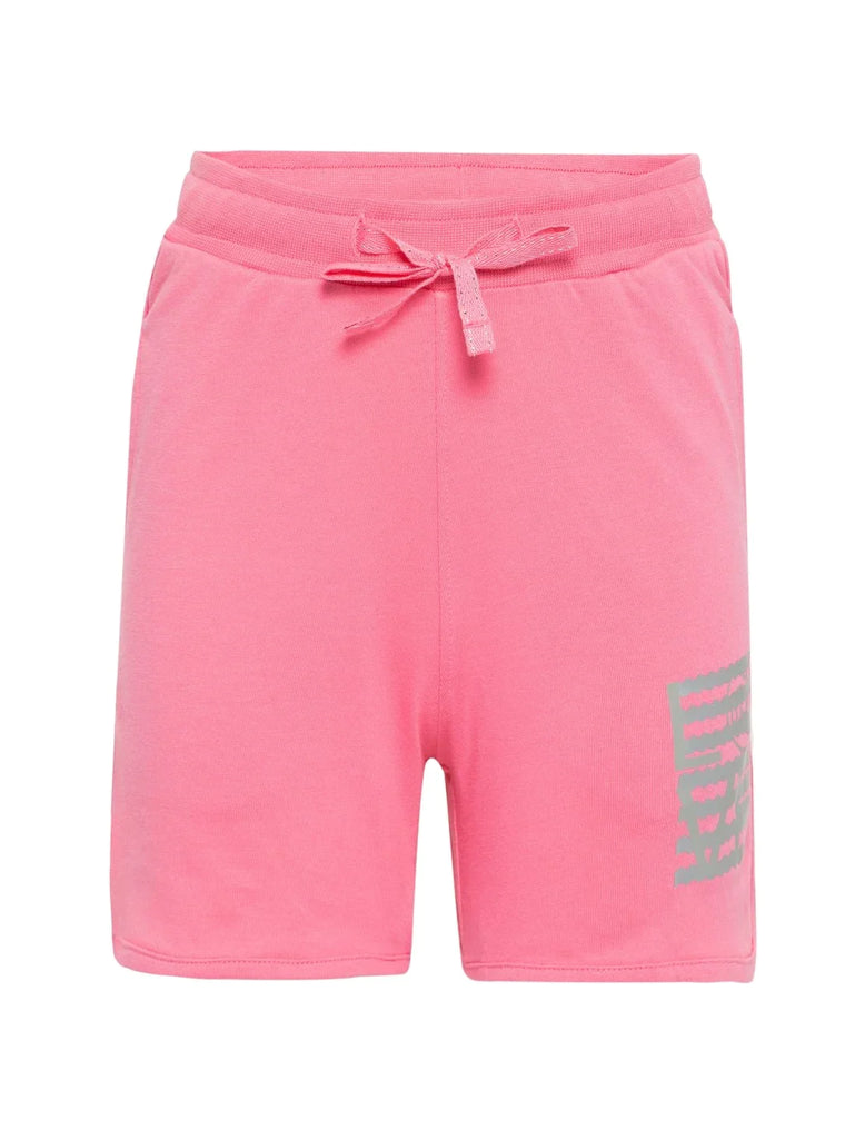 Pink Carnation JOCKEY Girl's Super Combed Cotton Relaxed Fit Printed Shorts