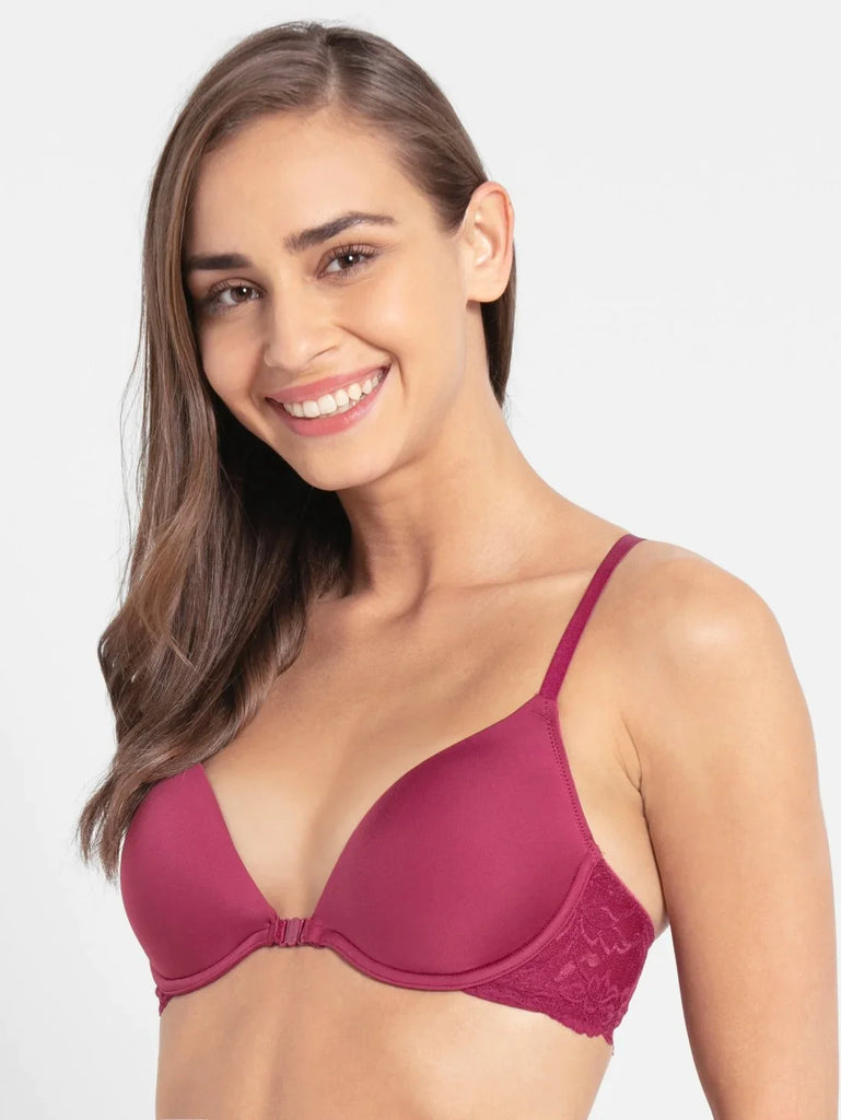 Pink Wine JOCKEY Women's Under-Wired Padded Full Coverage T-Shirt Bra