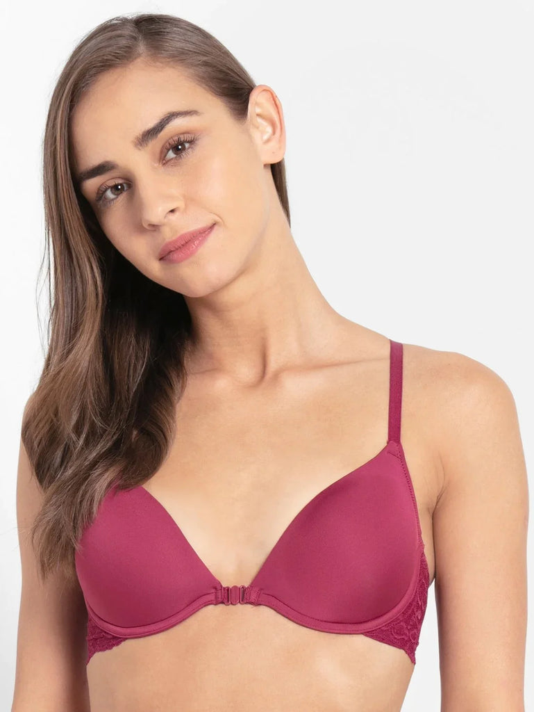 Pink Wine JOCKEY Women's Under-Wired Padded Full Coverage T-Shirt Bra