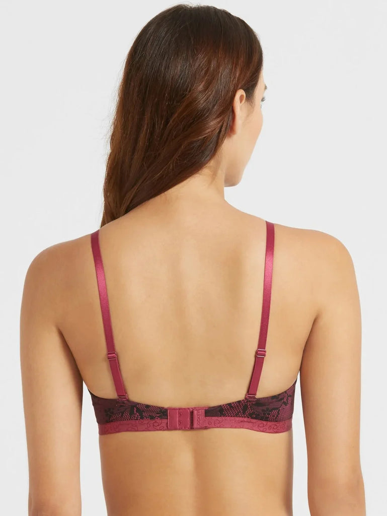 Pink Wine JOCKEY Women's Under-Wired Padded Full Coverage Multiway Bra