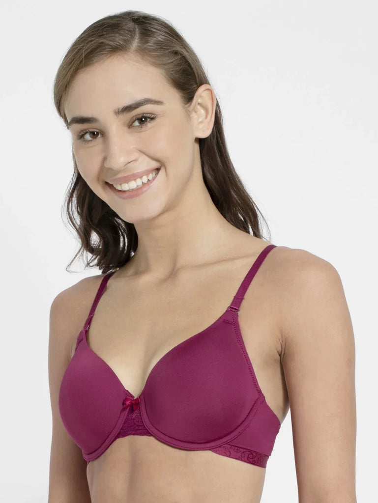 Pink Wine JOCKEY Women's Under-Wired Padded Full Coverage Multiway Bra