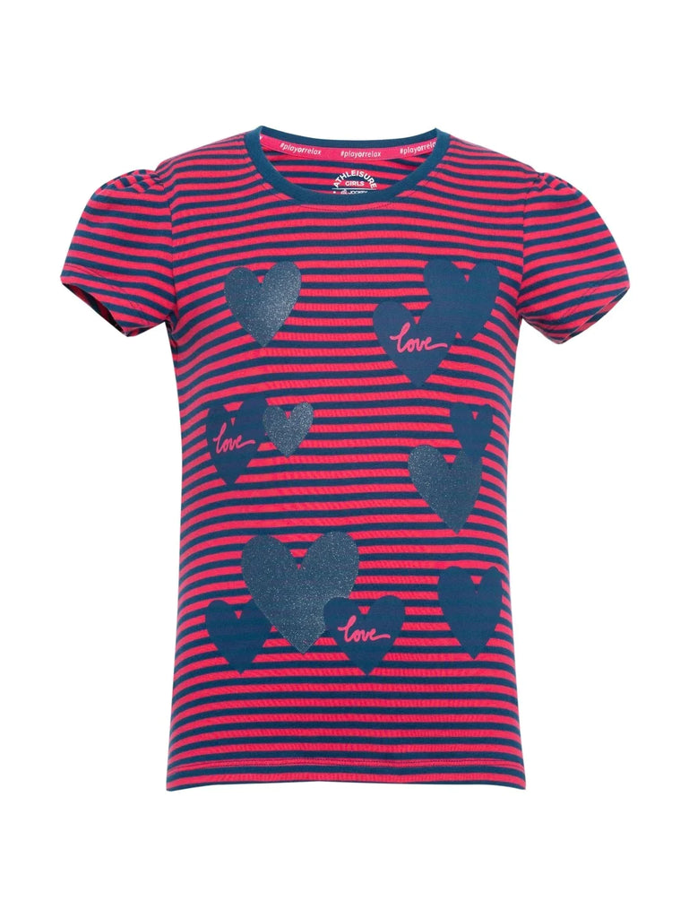 Poseidon & Ruby Jockey Girl's Striped Short Sleeve T-Shirt