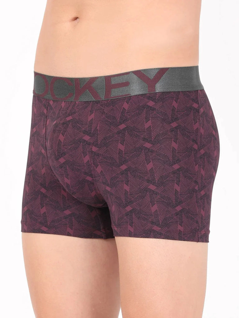 Potent Purple Printed Jockey Elastane Stretch Printed Trunk Underwear For Men