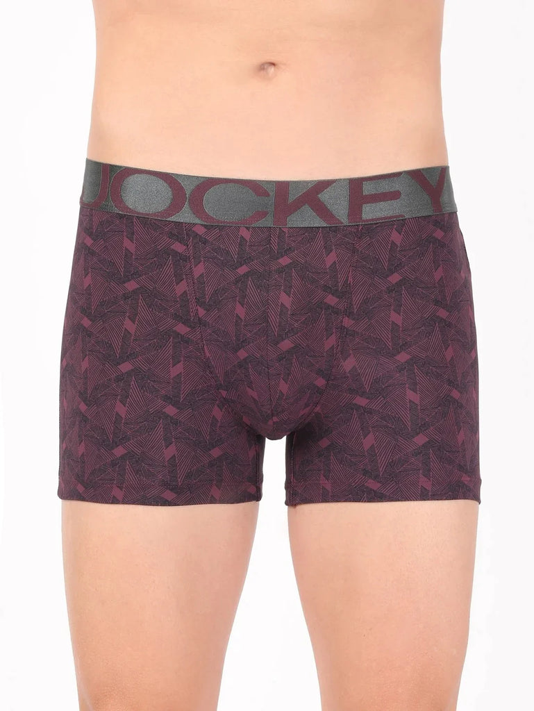 Potent Purple Printed Jockey Elastane Stretch Printed Trunk Underwear For Men