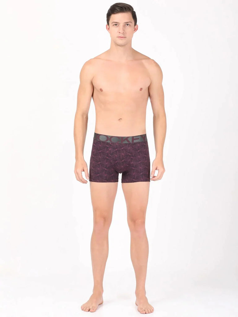 Potent Purple Printed Jockey Elastane Stretch Printed Trunk Underwear For Men