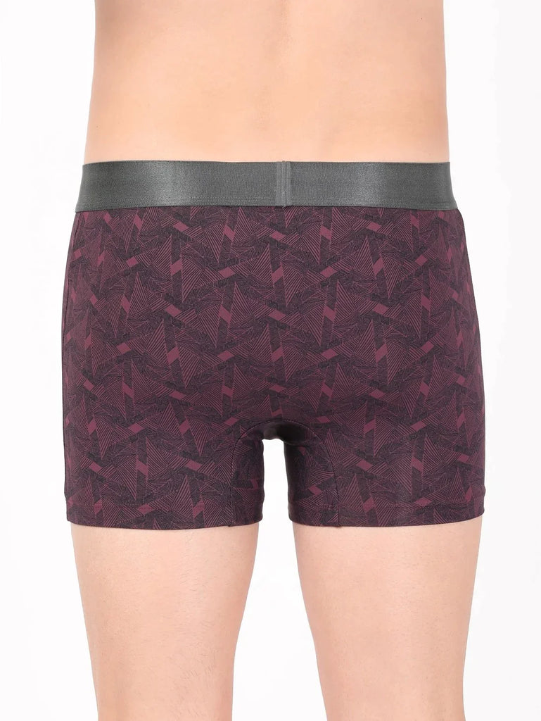 Potent Purple Printed Jockey Elastane Stretch Printed Trunk Underwear For Men