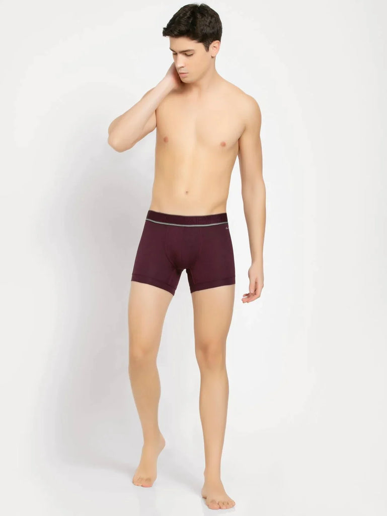 Potent Purple Jockey Elastane Stretch Solid Trunk Underwear For Men