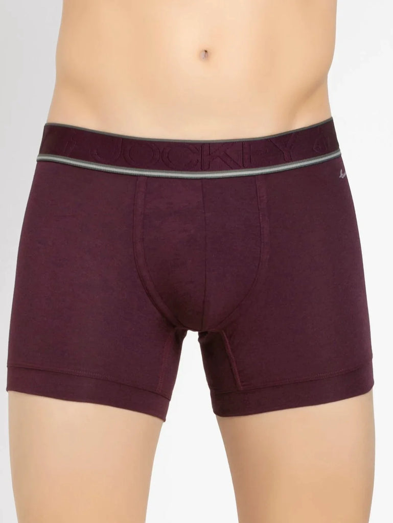 Potent Purple Jockey Elastane Stretch Solid Trunk Underwear For Men