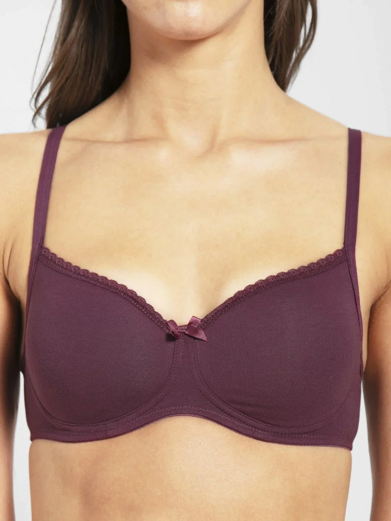 Prune JOCKEY Women's Wirefree Padded Medium Coverage T-Shirt Bra