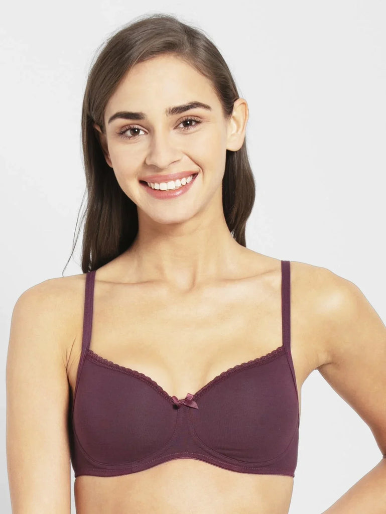 Prune JOCKEY Women's Wirefree Padded Medium Coverage T-Shirt Bra