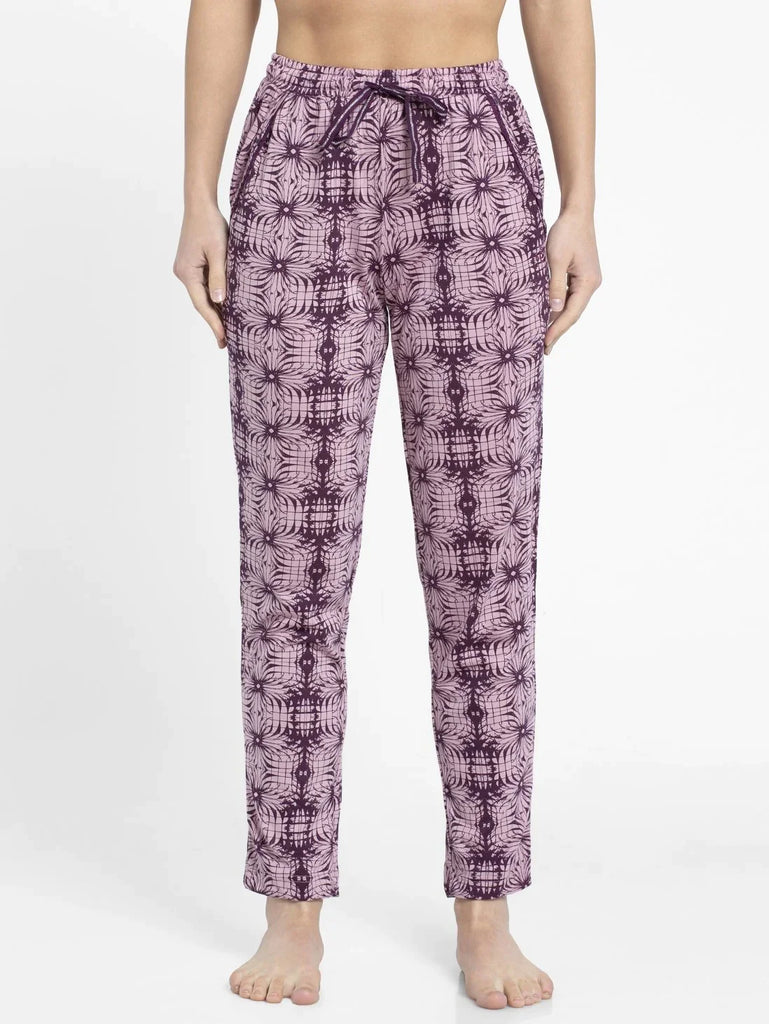 Purple Wine Assorted Prints JOCKEY Women's Relaxed Fit Pyjama.