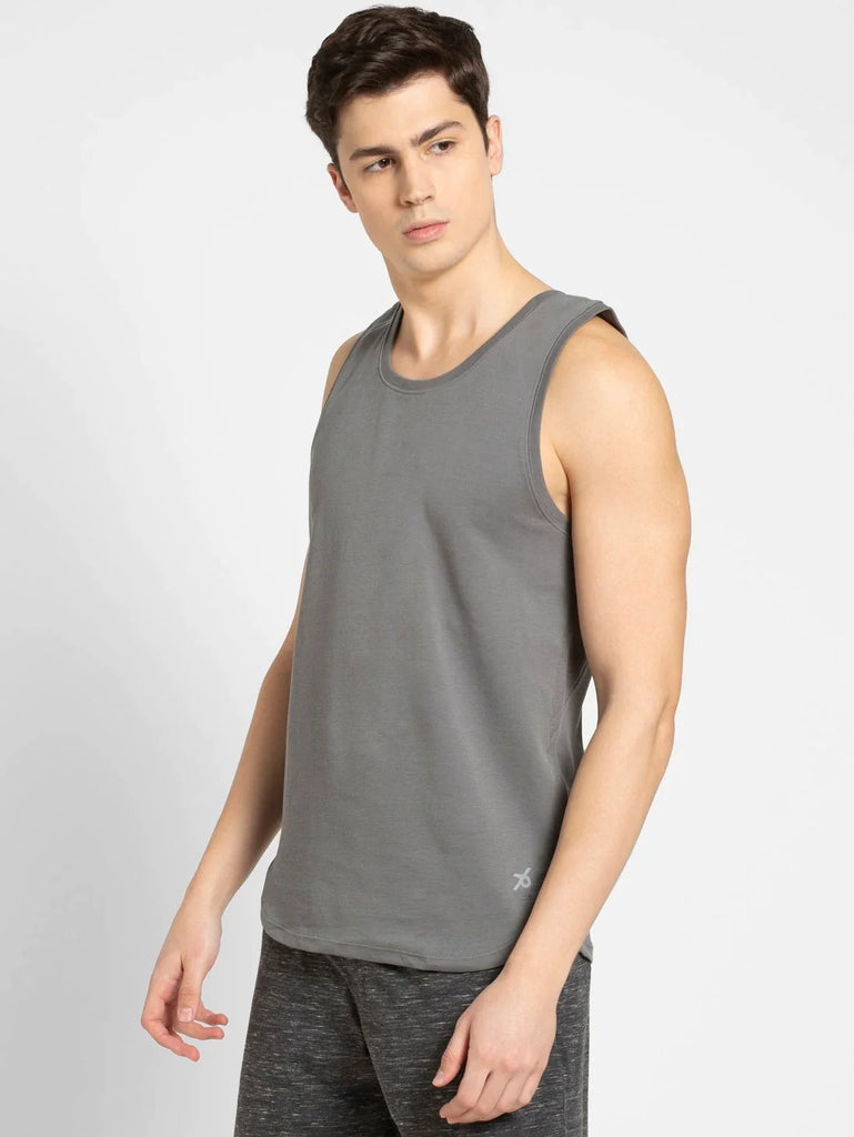 Quite Shade JOCKEY Men's Solid Low Neck Tank Top