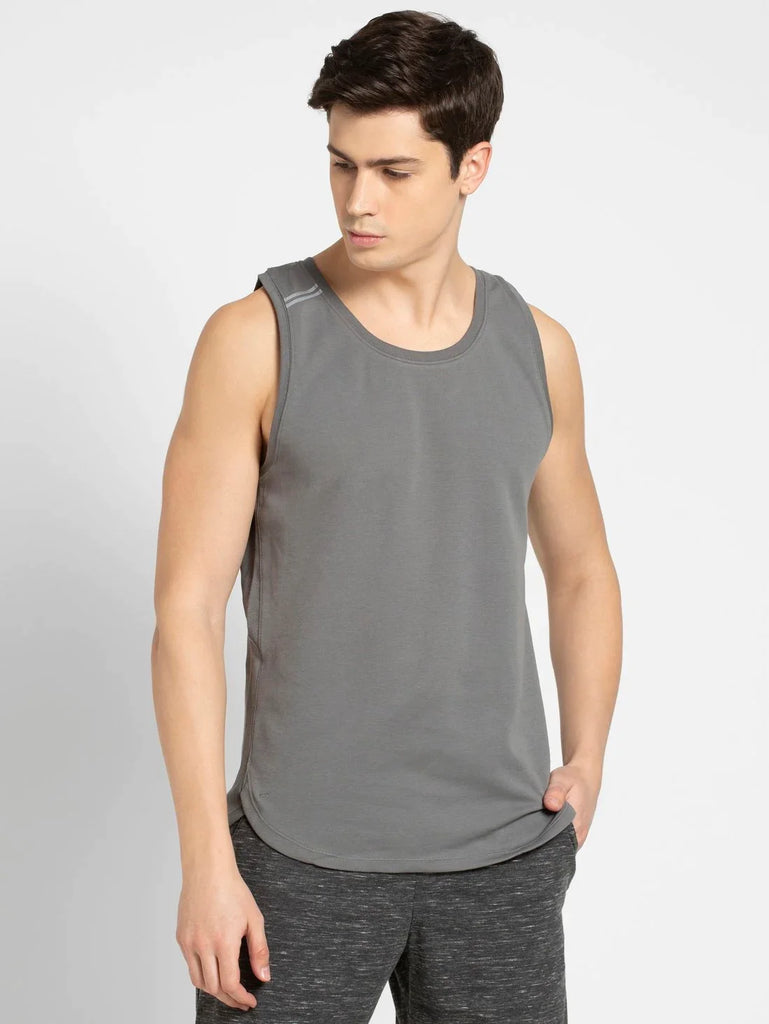 Quite Shade JOCKEY Men's Solid Low Neck Tank Top