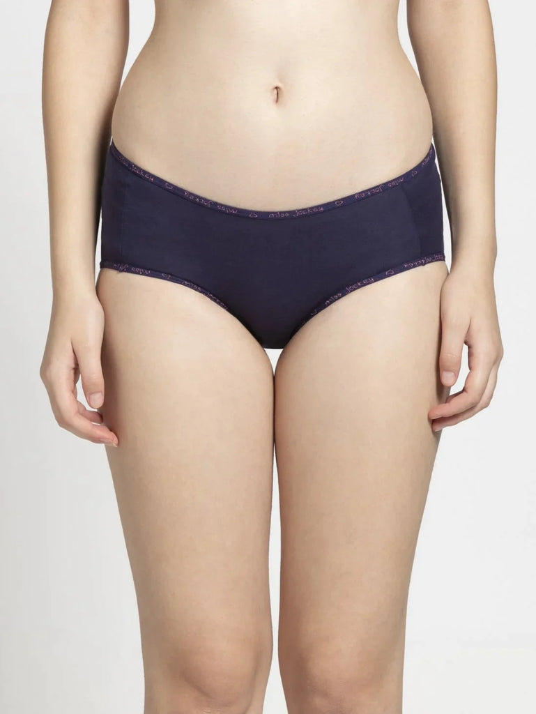 Rapture Rose & Classic Navy JOCKEY Women's Mid Waist Panty (Pack of 2)