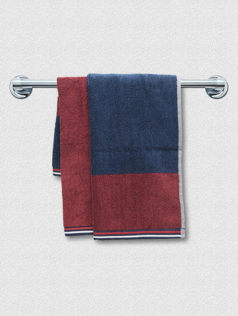 Jockey Cotton Rich Terry Ultrasoft and Durable Grindle Hand Towel - Red Grindle(Pack of 2)