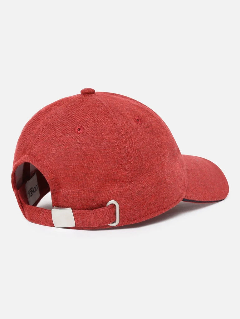 Red Melange Jockey Solid Cap For Men