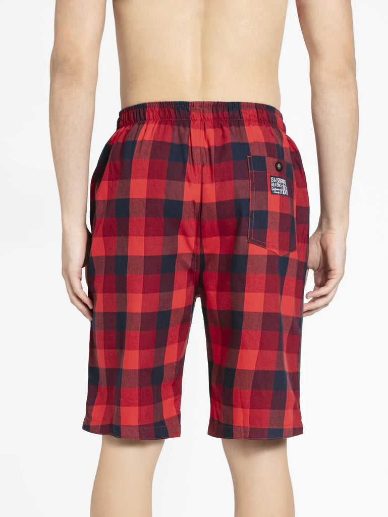 Red & Navy JOCKEY Men's Regular Fit Printed Bermuda