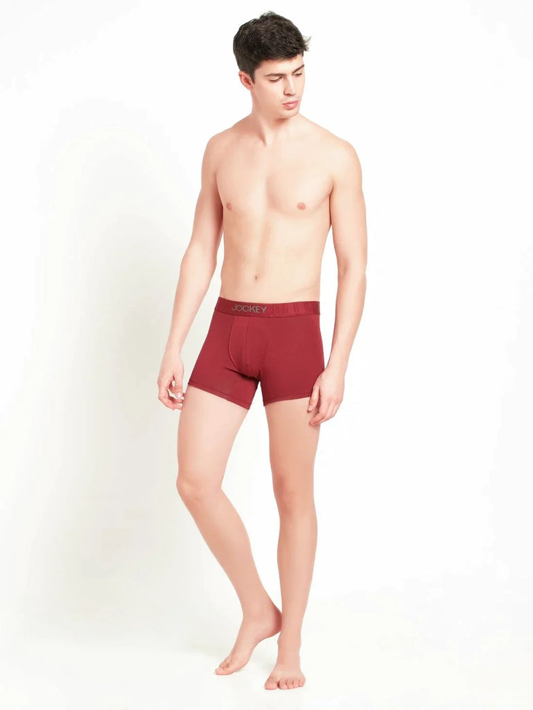 Red Pepper Jockey Supima Cotton Elastane Stretch Solid Trunk Underwear For Men