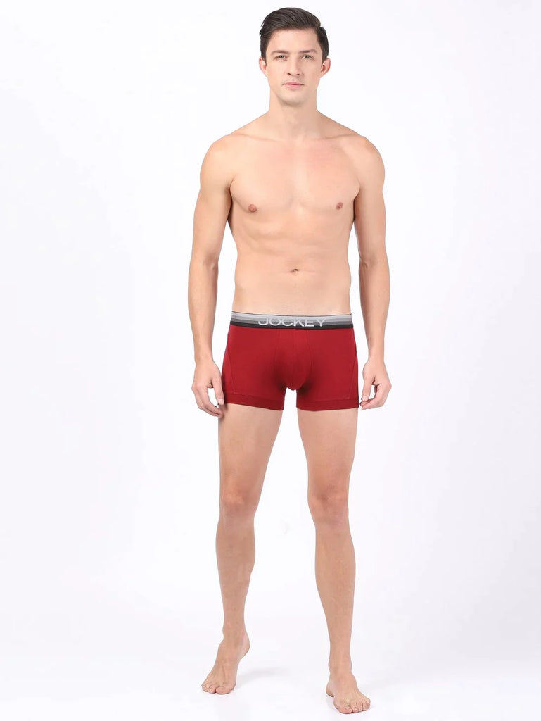 Red Pepper Jockey Elastane Stretch Solid Trunk Underwear For Men