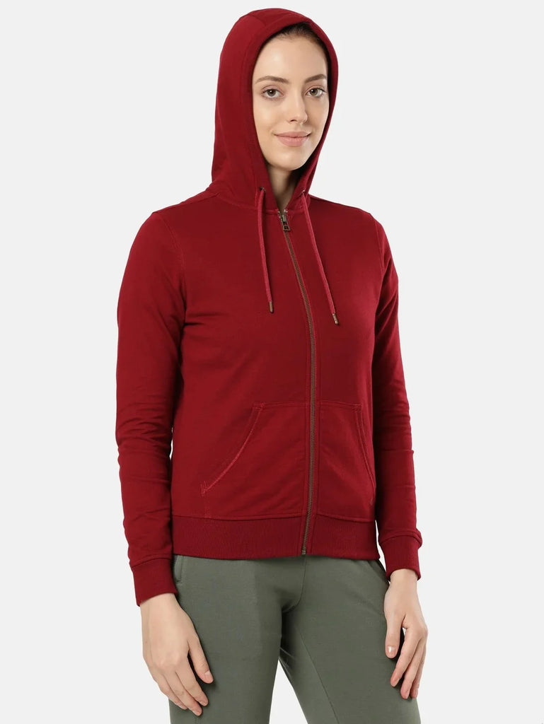 Rhubarb JOCKEY Women's Cotton French Terry Fabric Hoodie Jacket