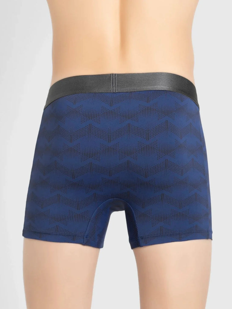 Rich Royal Blue Printed Jockey Elastane Stretch Printed Trunk Underwear For Men