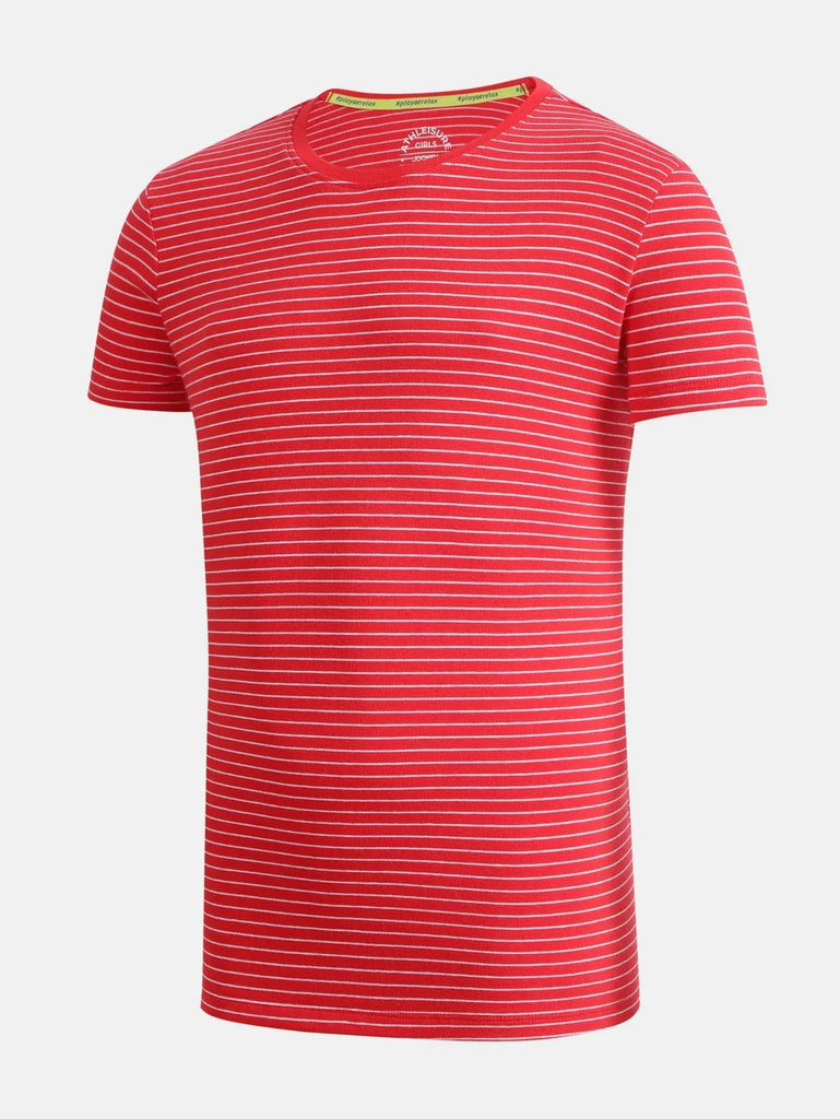 Rio Red JOCKEY Girl's Striped Short Sleeve T-Shirt