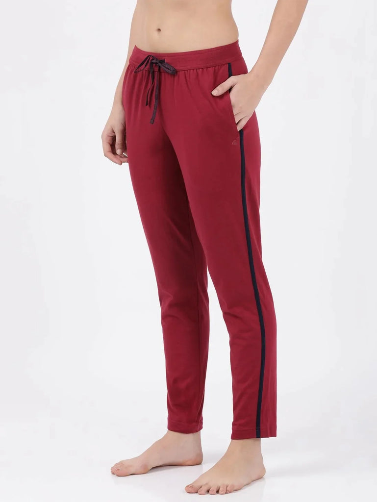 Rose Petal Super Combed Cotton Relaxed Fit JOCKEY Women's Trackpants