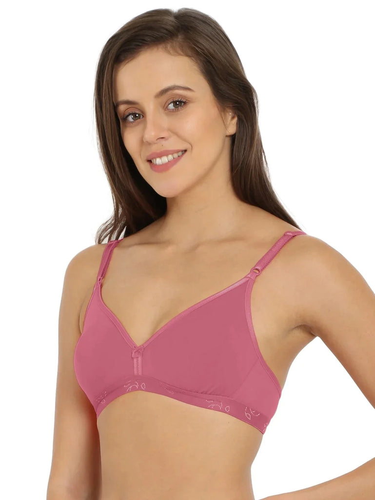 Rose Wine JOCKEY Women's Wirefree Non Padded Beginners Bra.