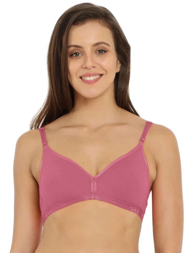 Rose Wine JOCKEY Women's Wirefree Non Padded Beginners Bra.